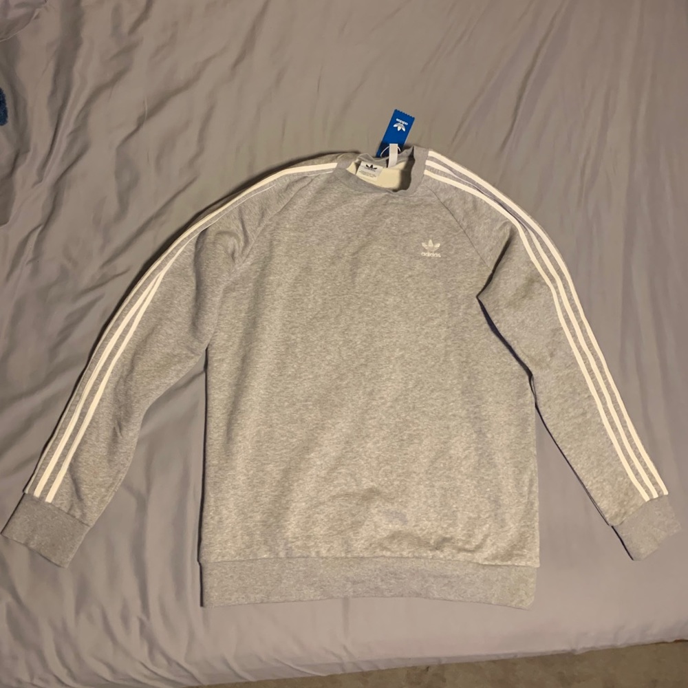 Adidas 3 Stripes Crew Sweatshirt